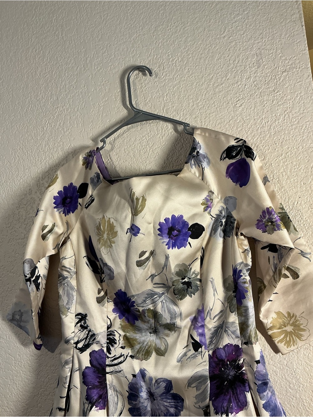 Alex Marie Cream & Purple Floral Dress - Picture 2 of 5